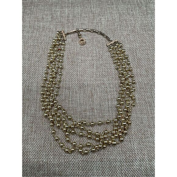 Vintage Gold Lisner Necklace 5 Strand Bohemian Style, Gold Tone Retro Costume Je - Picture 6 of 8